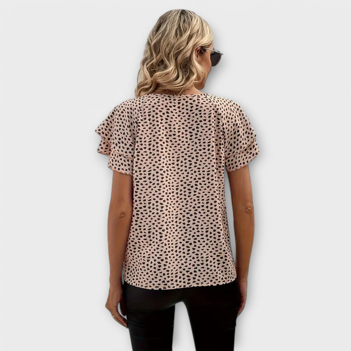 Emily™ Blouse met Allover Print en Ruffle Details