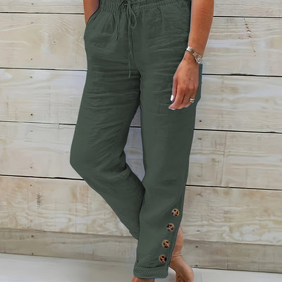 Linnea™ – Slim Rechte Katoenen Broek