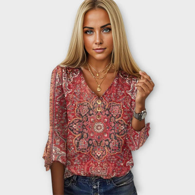 Amelia™ Blouse met Vintage Print