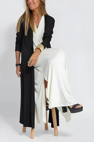 Béatrice - Elegante lange jurk + bijpassende cardigan KADO