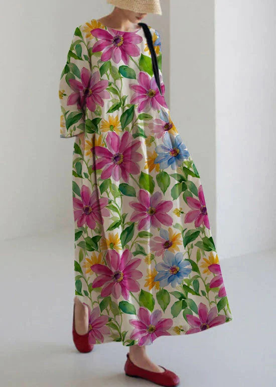 NOVA - LOSSE JURK MET GROTE BLOEMENPATROON