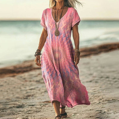 Elsie™ | Losse Batik-Maxikleed