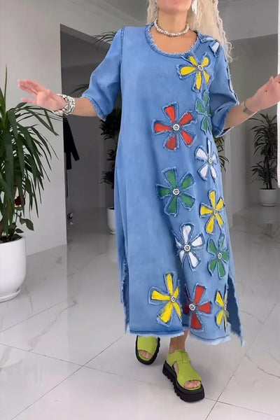 Fleur - Casual Jurk met Bloemenpatroon