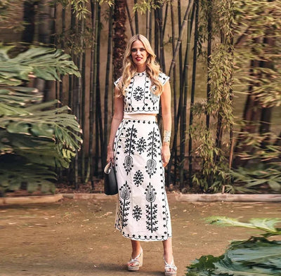 Camilla - Geprinte Top en Rok Set