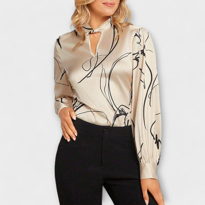 Ines™ Elegante Blouse met Lijnenpatroon