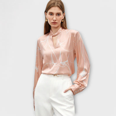 Ines™ Elegante Blouse met Lijnenpatroon