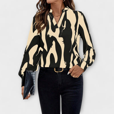 Hiba™ Elegante Blouse met Grafisch Patroon