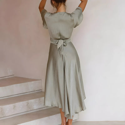 Elina™ | Midi-jurk met knoopdetail