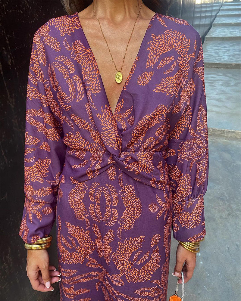 Frieda™ | Barokpatroon Midi-jurk