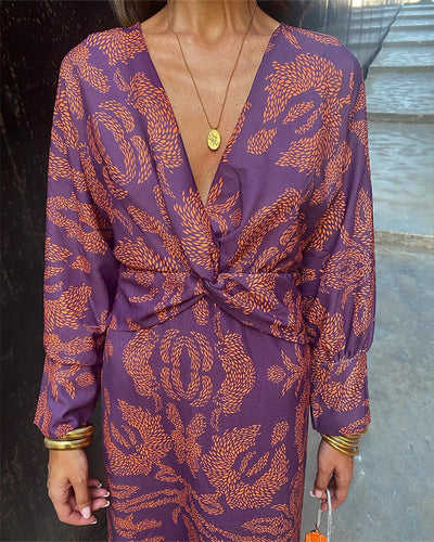 Frieda™ | Barokpatroon Midi-jurk