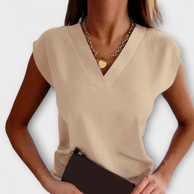 Rhea – Mouwloze V-hals Blouse