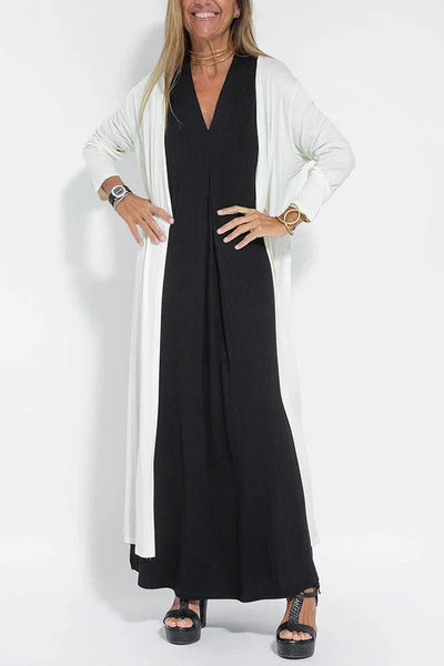 Béatrice - Elegante lange jurk + bijpassende cardigan KADO