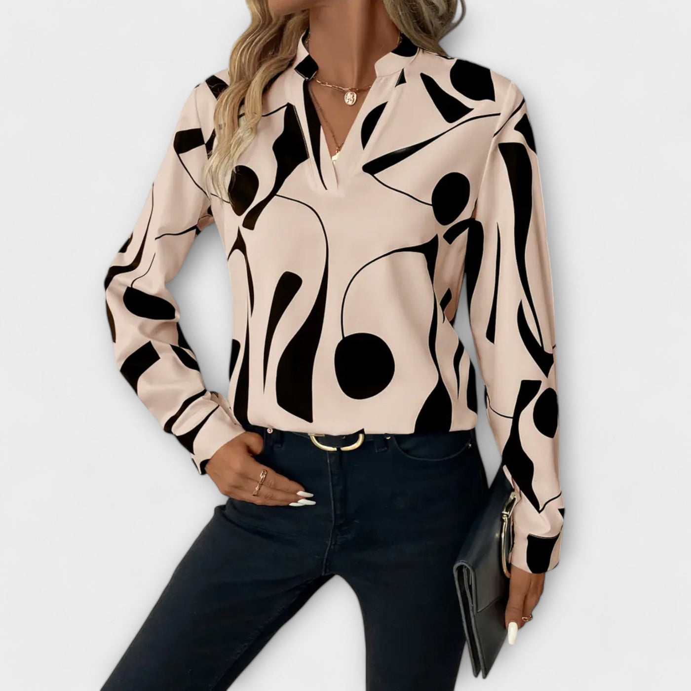 Celine™ Elegante Blouse Met Ontwerp