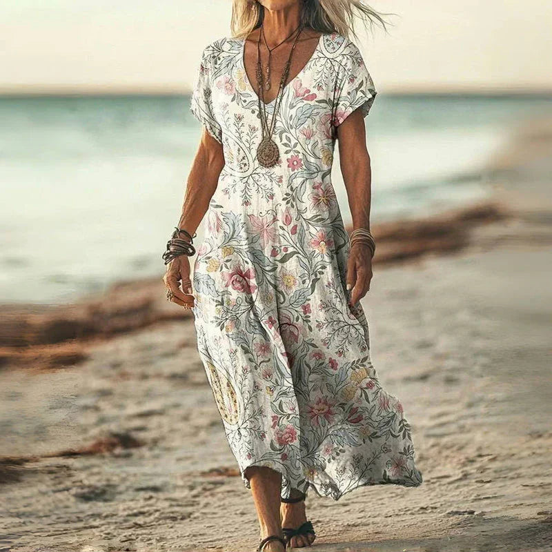 Elsie™ | Losse Batik-Maxikleed