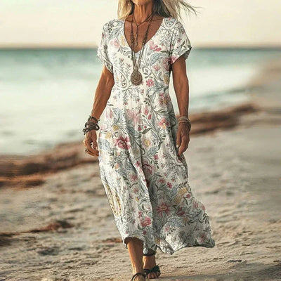 Elsie™ | Losse Batik-Maxikleed