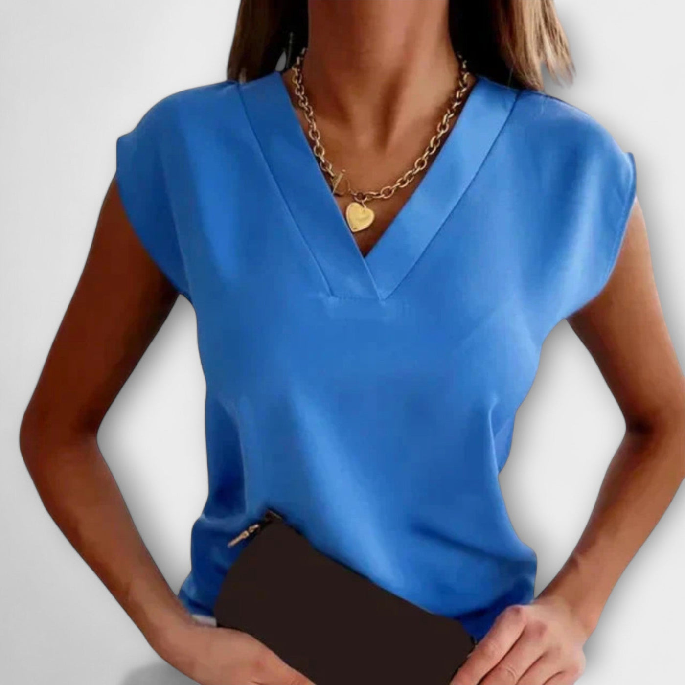 Rhea – Mouwloze V-hals Blouse