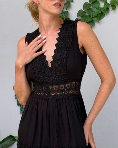 Anouk - Elegante Mouwloos Kant Jurk