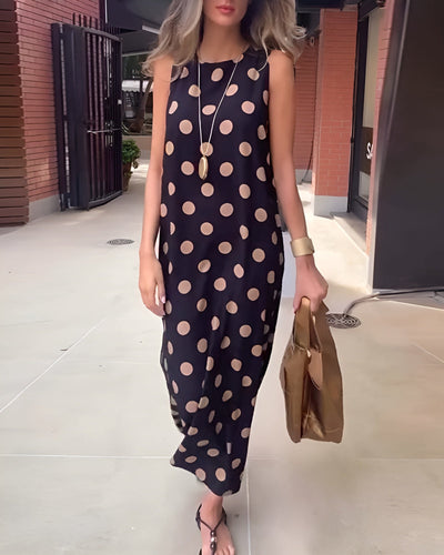 Roxane | Maxi jurk met split en stippen