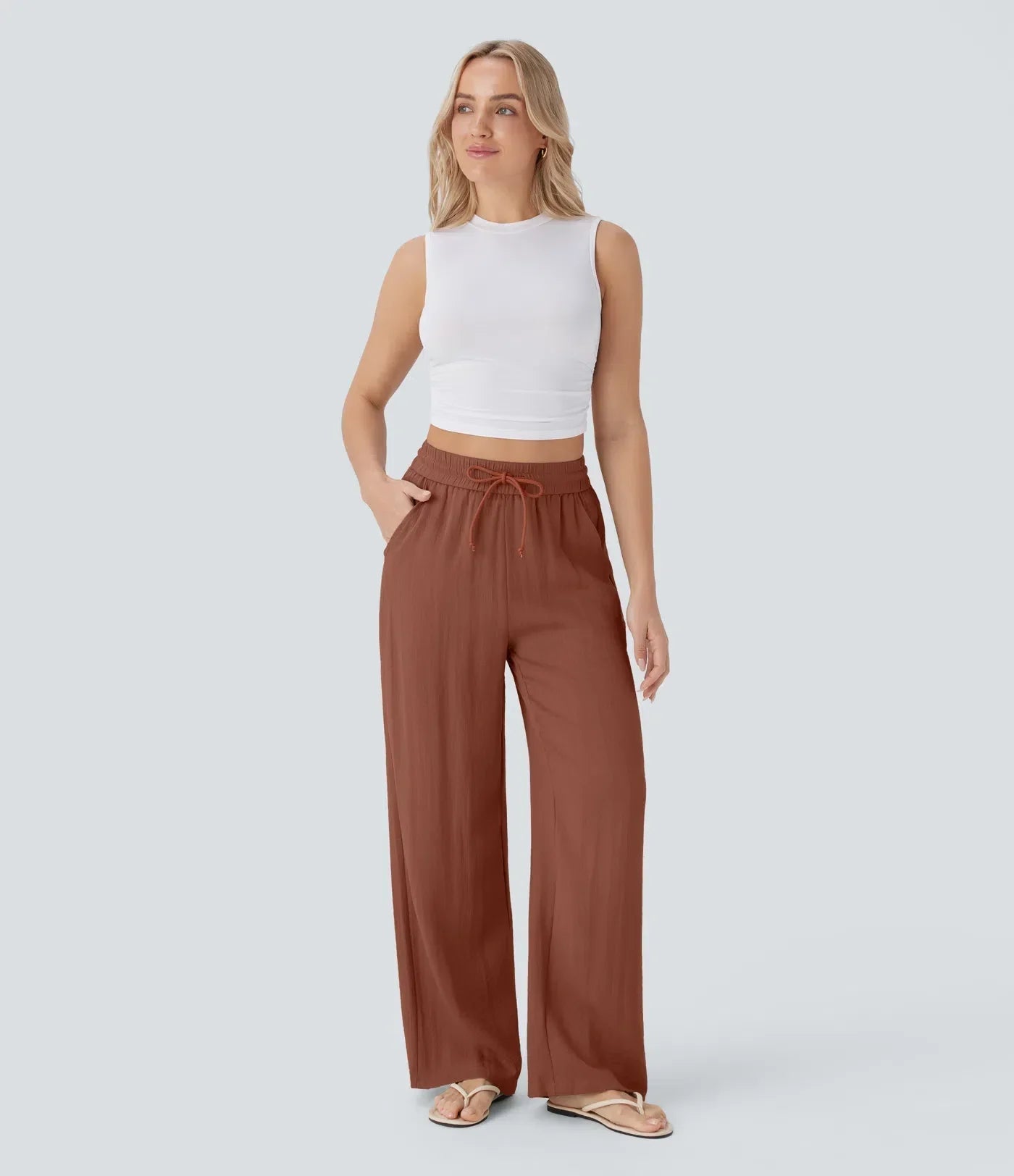 Aria - Elegante linnen broek