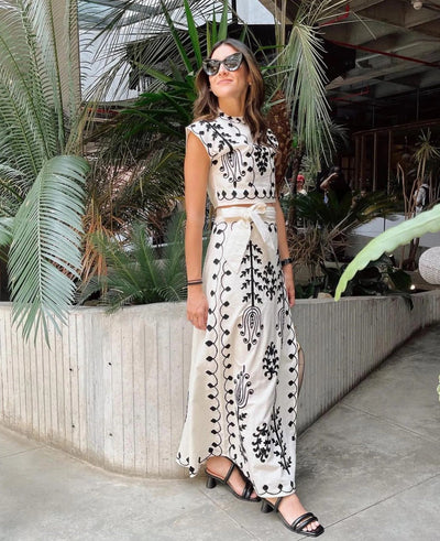 Camilla - Geprinte Top en Rok Set