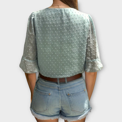 Amaya – Textured Blouse met V-hals