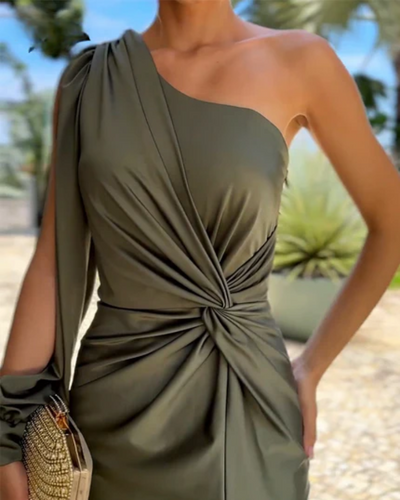 Clarisse™ | One-Shoulder Drapé Kleid