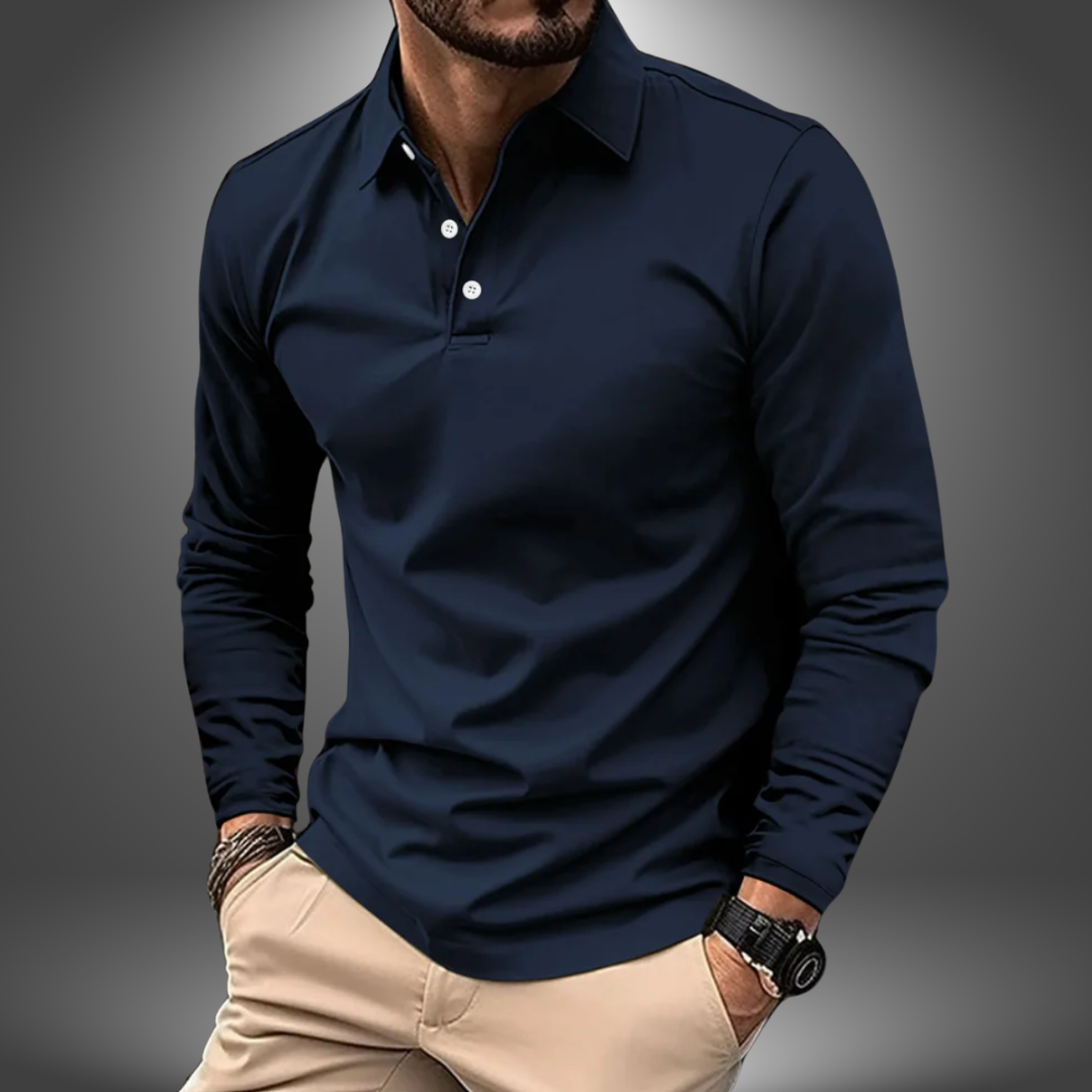 Diego | Elegante Handgemaakte Lange Mouwen Polo