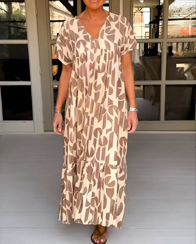 Colette | V-hals vloeiende jurk