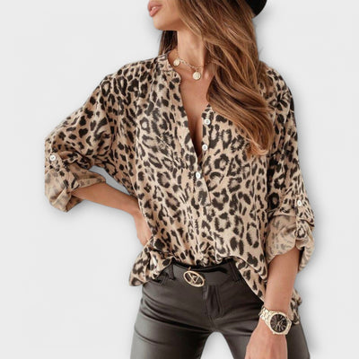 Vany™ Blouse met Luipaardprint