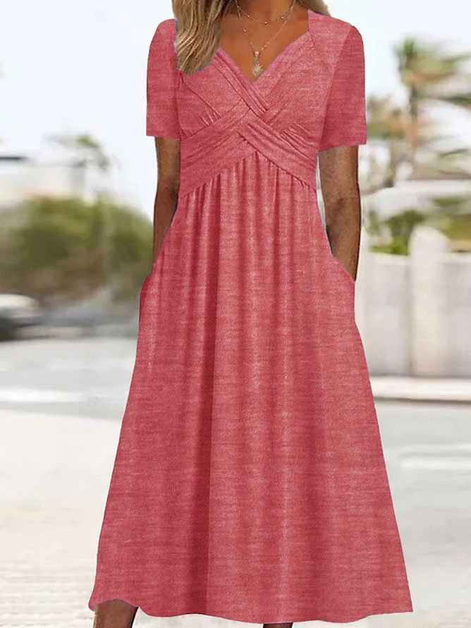 Delilah™ | Midi-jurk met taille-naad en zakken