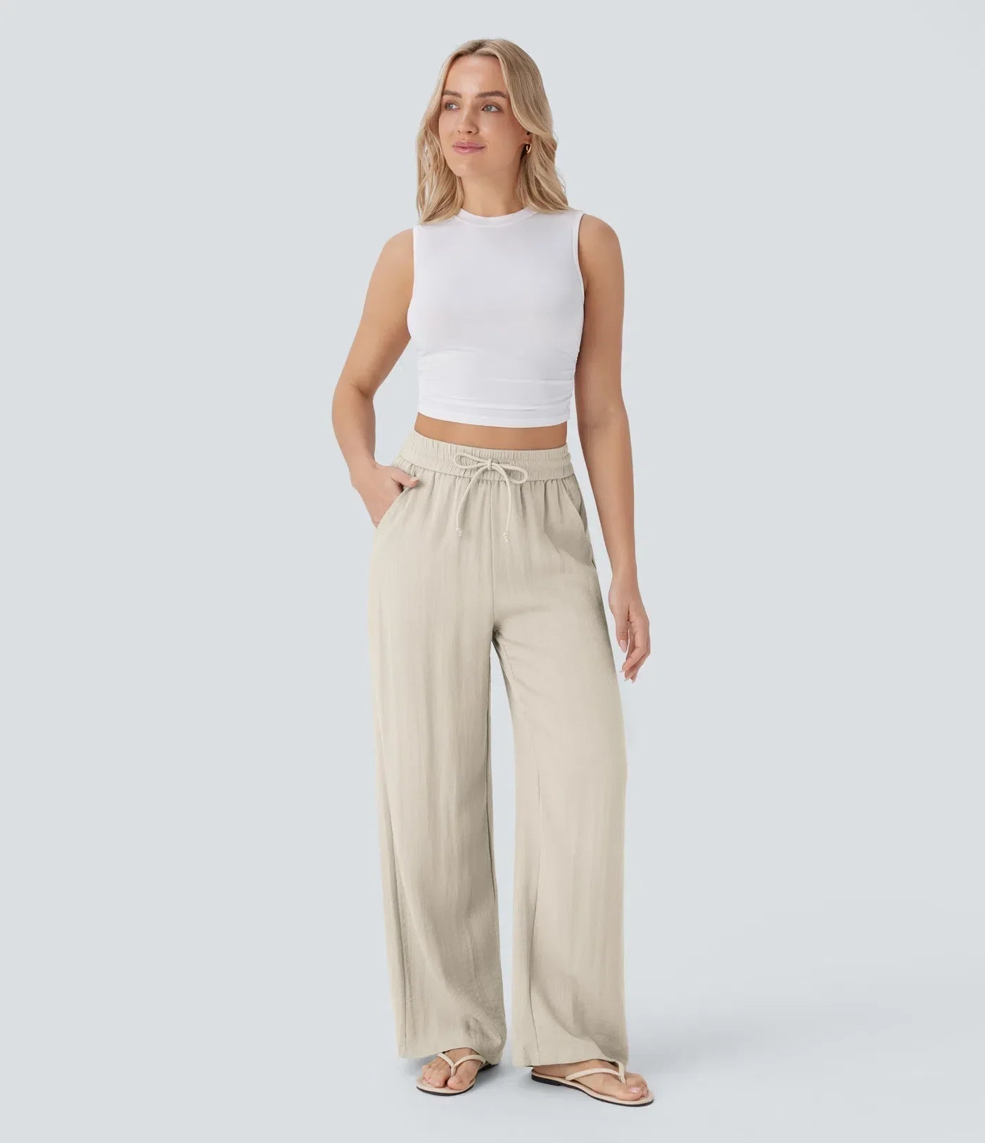 Aria - Elegante linnen broek
