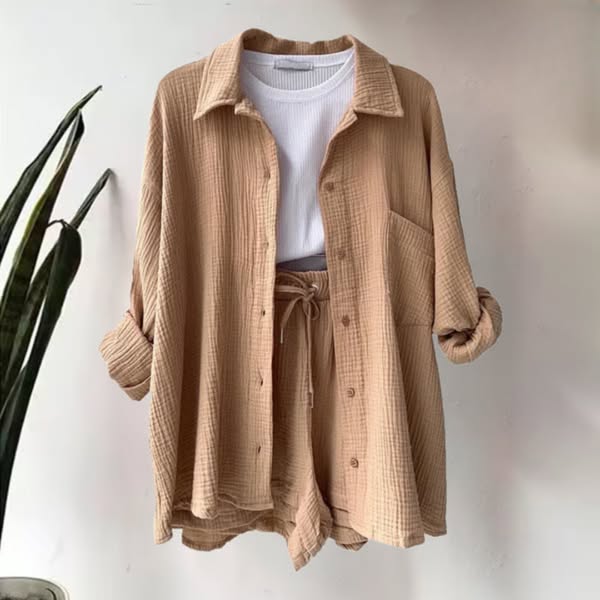 Arabella™ | 2-delige Katoenen Shirt en Shorts Set