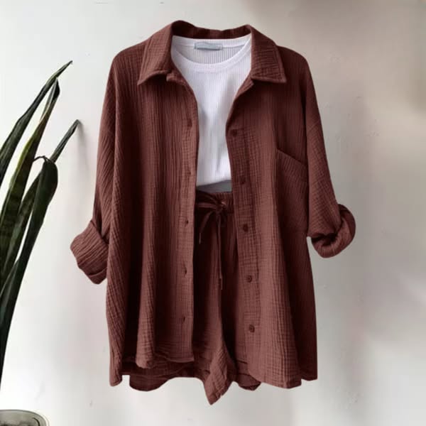 Arabella™ | 2-delige Katoenen Shirt en Shorts Set