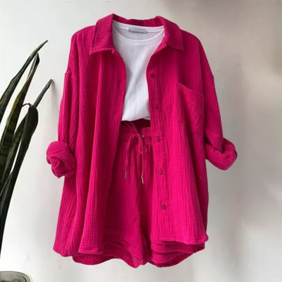 Arabella™ | 2-delige Katoenen Shirt en Shorts Set