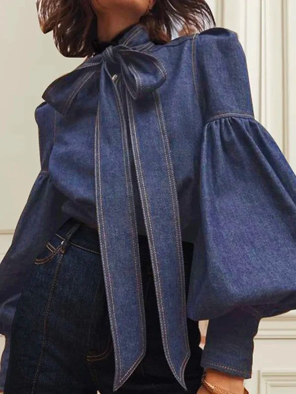 Christy™ | Puff Denim Blouse