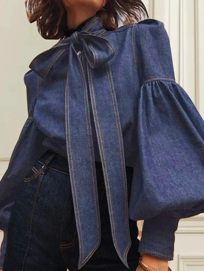Christy™ | Puff Denim Blouse