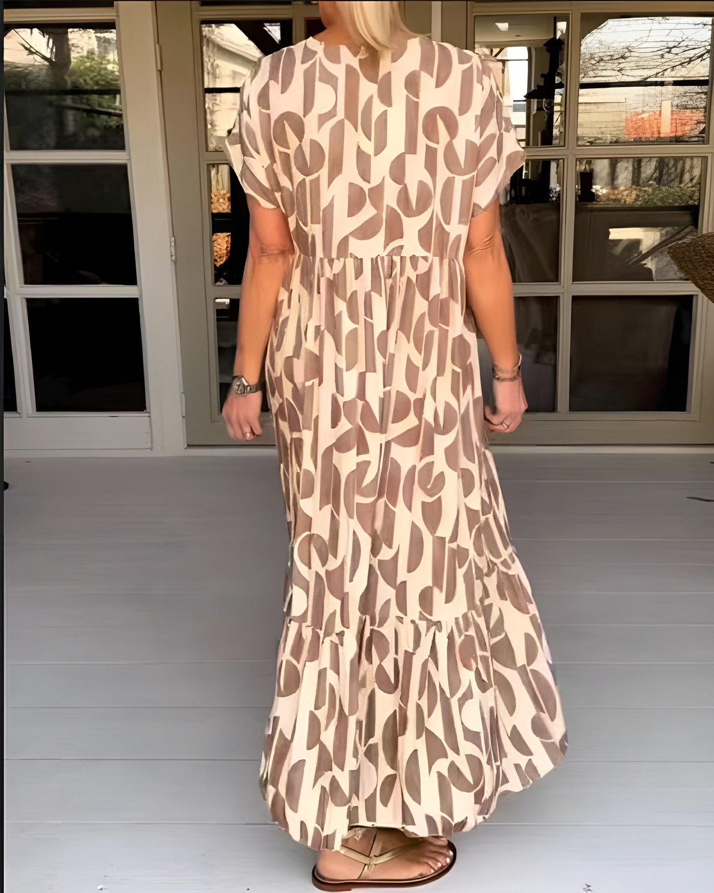 Colette | V-hals vloeiende jurk