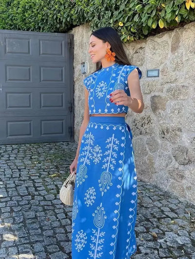 Camilla - Geprinte Top en Rok Set