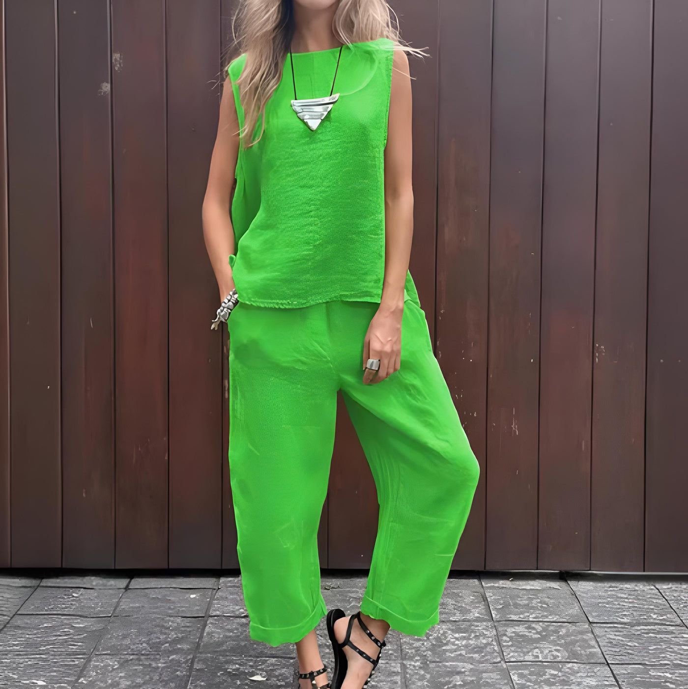 Julia – Mouwloze top en lange broek
