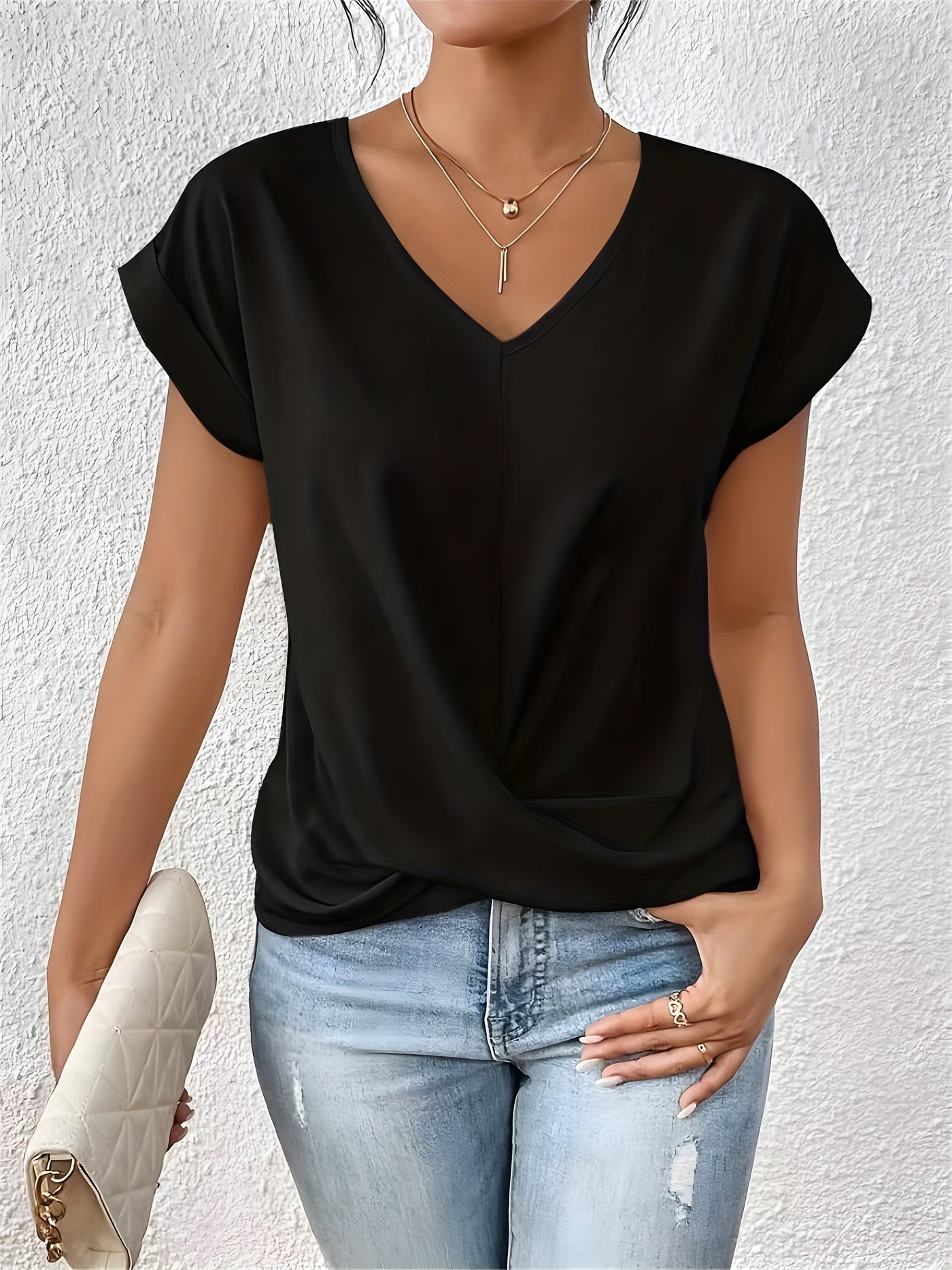 Elsa™ | Casual T-shirt met V-hals