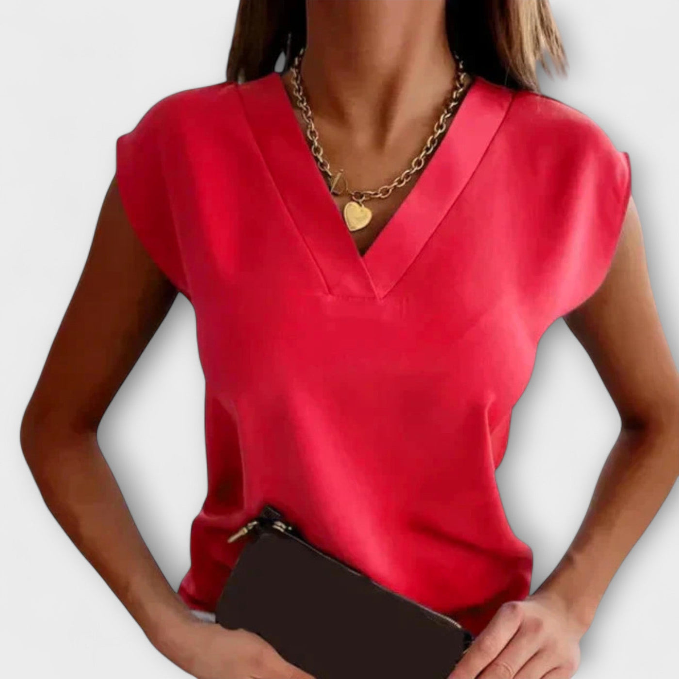 Rhea – Mouwloze V-hals Blouse