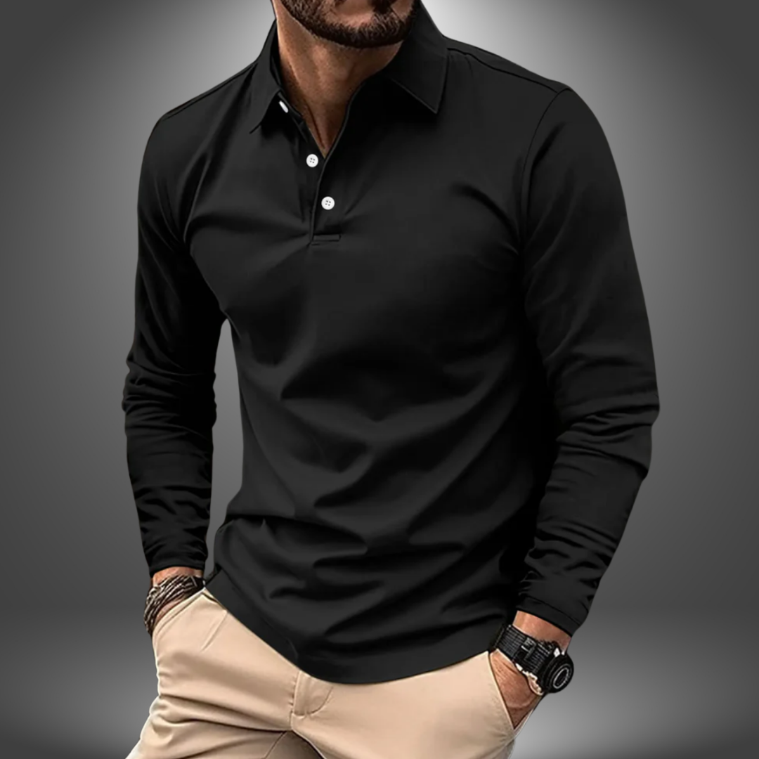 Diego | Elegante Handgemaakte Lange Mouwen Polo