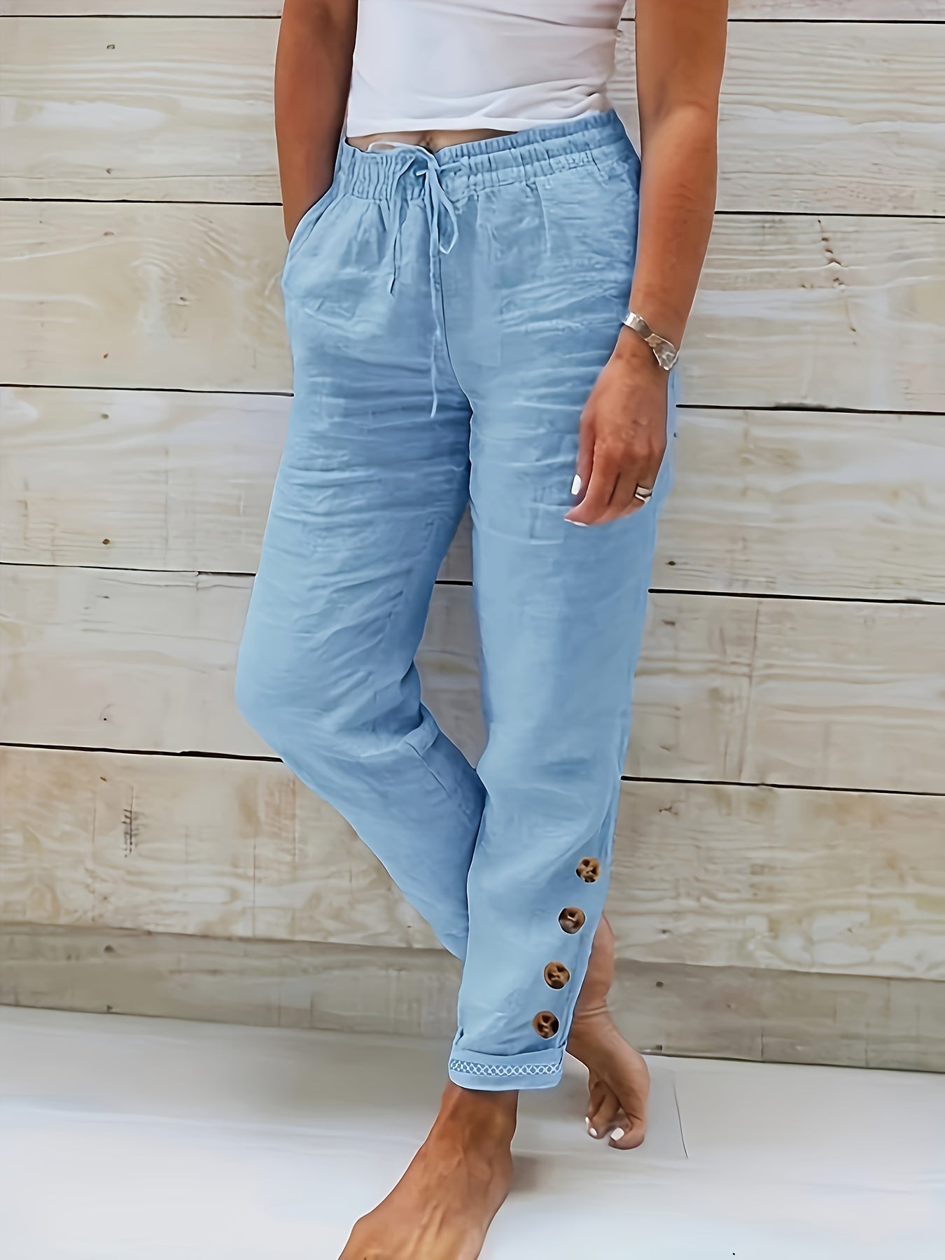 Linnea™ – Slim Rechte Katoenen Broek