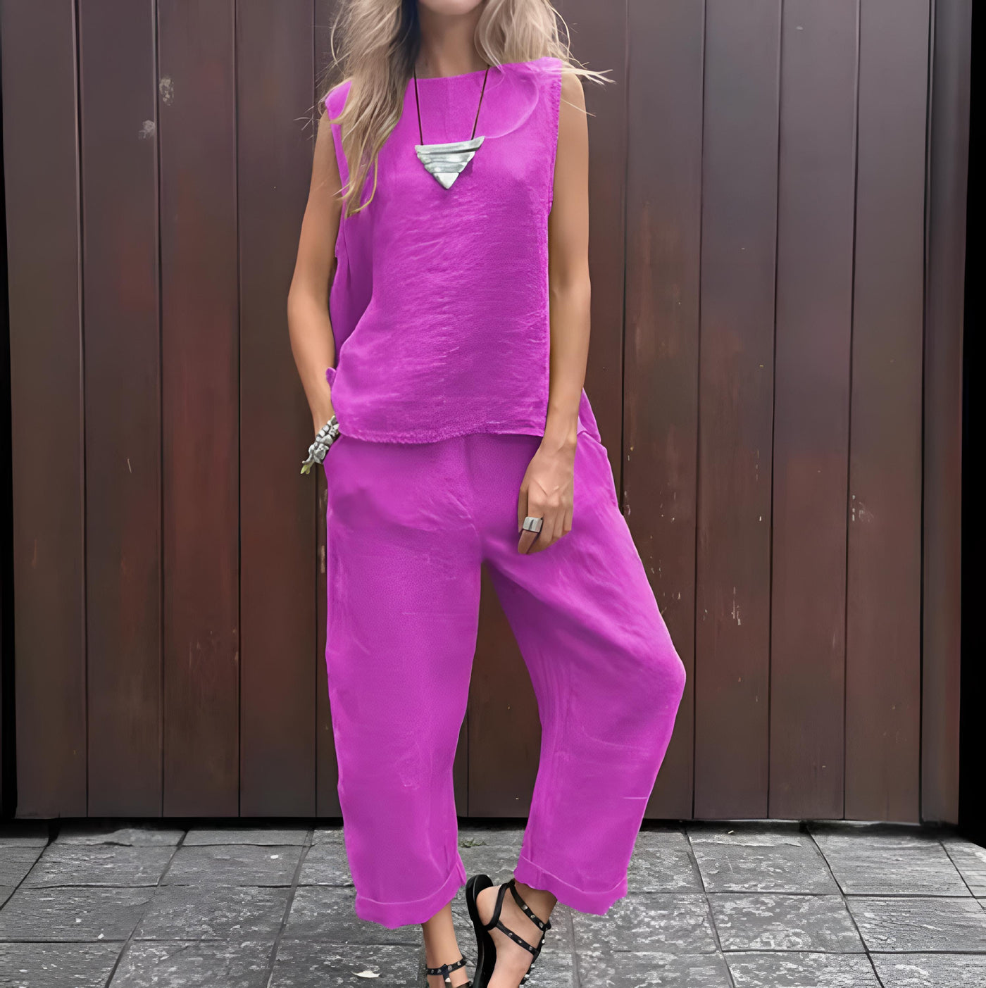 Julia – Mouwloze top en lange broek