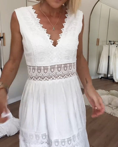 Anouk - Elegante Mouwloos Kant Jurk