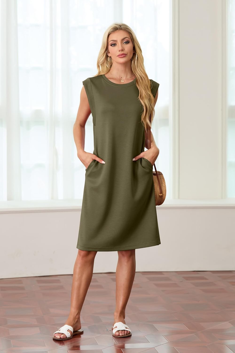 Fiona - Middellange anti-rimpel jurk