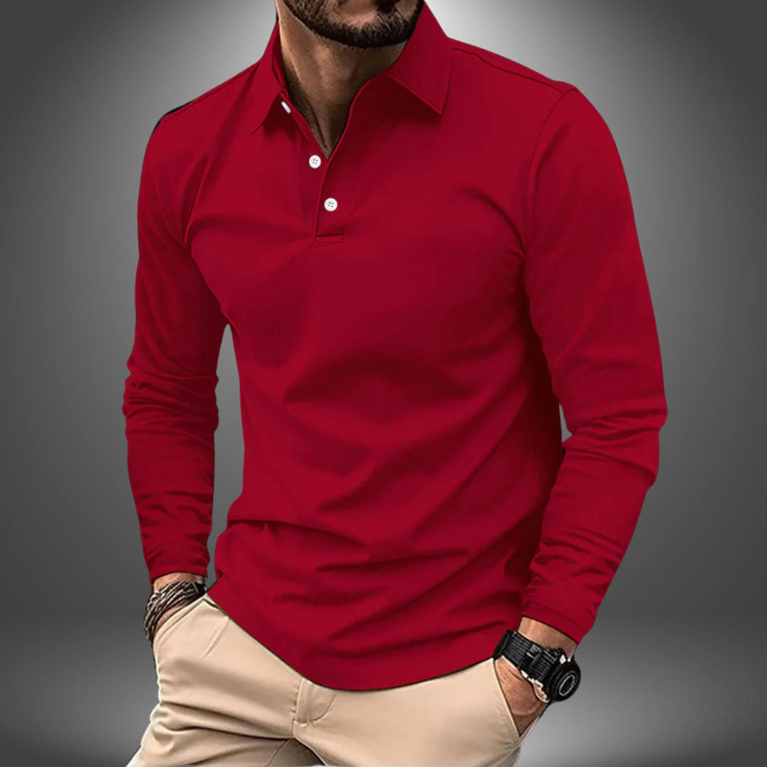 Diego | Elegante Handgemaakte Lange Mouwen Polo