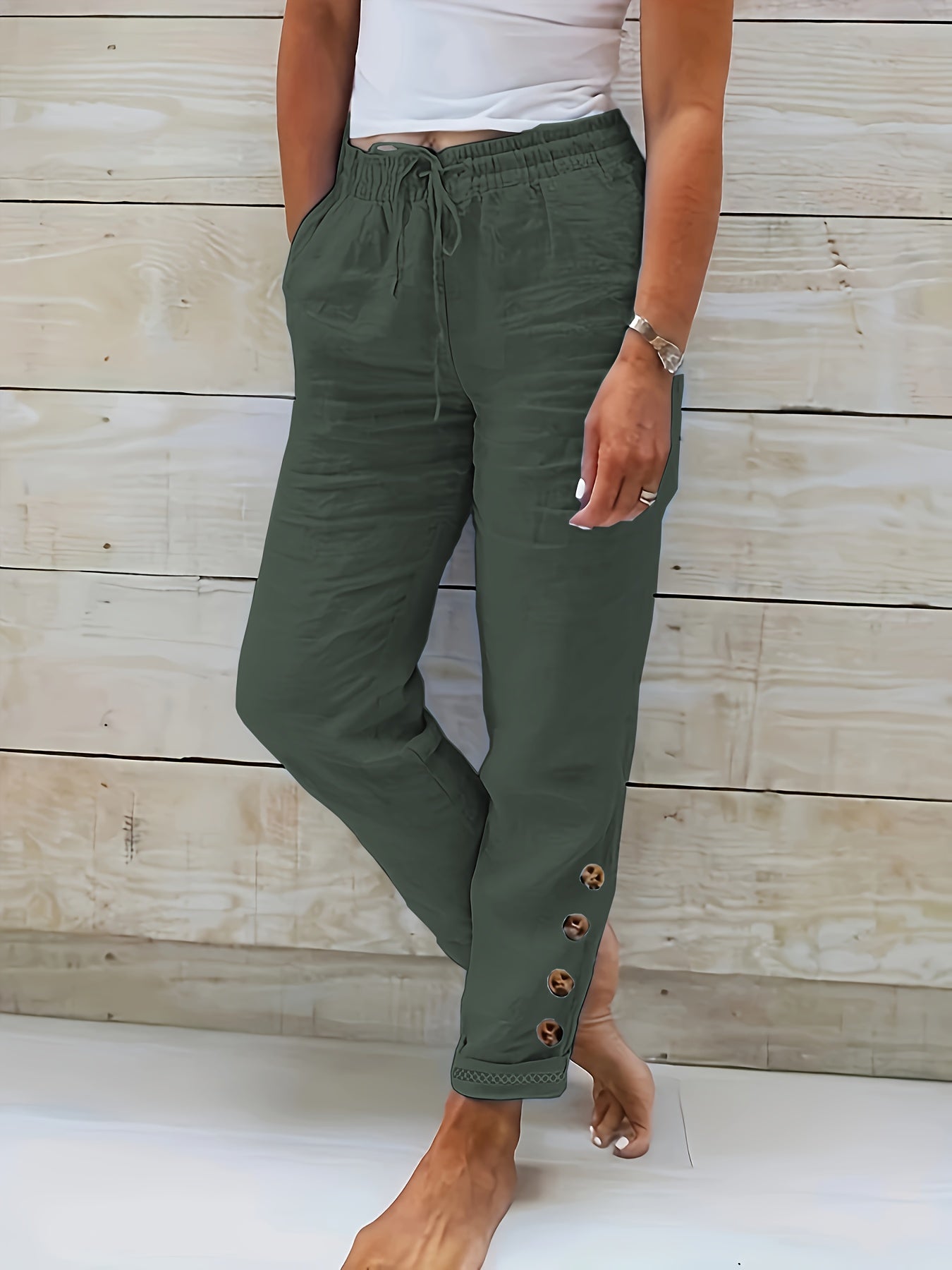 Linnea™ – Slim Rechte Katoenen Broek