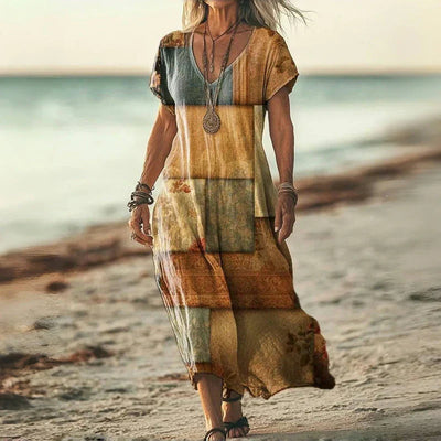 Elsie™ | Losse Batik-Maxikleed