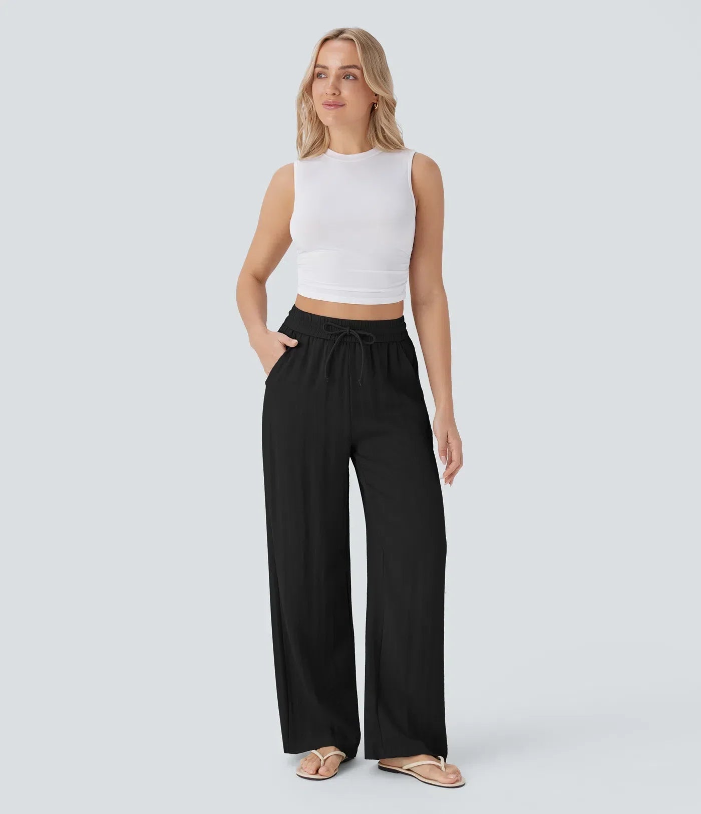 Aria - Elegante linnen broek